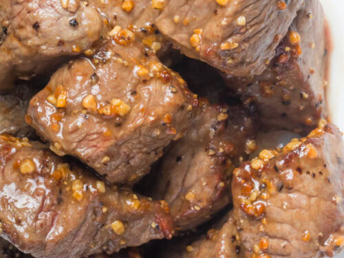 Air fryer garlic butter steak bites