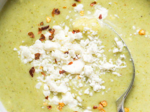 Broccoli feta soup