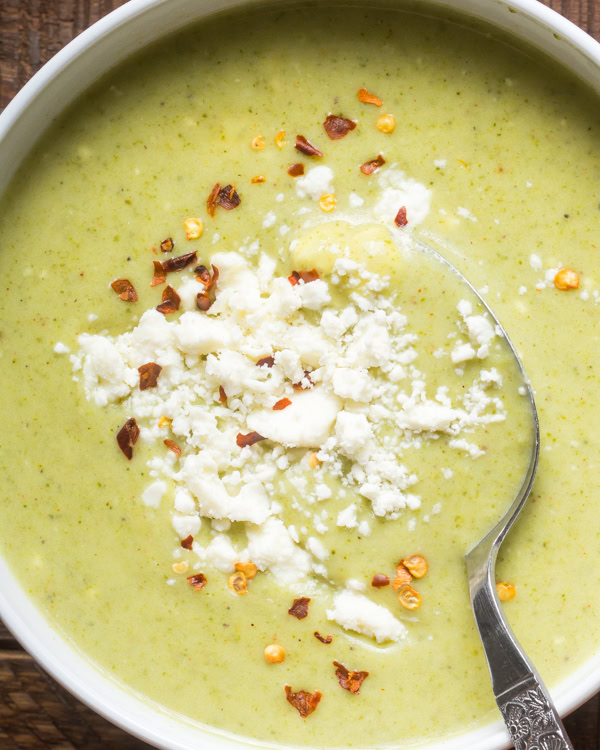 Broccoli feta soup