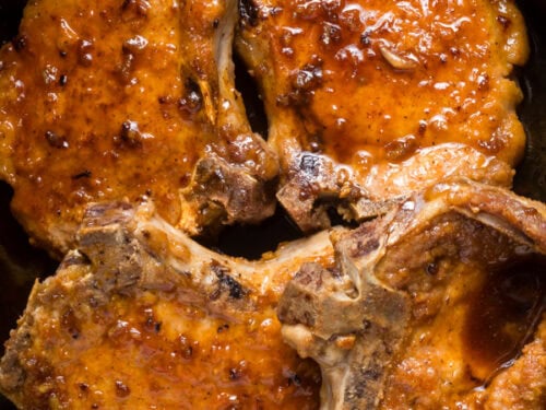 Honey glazed pork chops