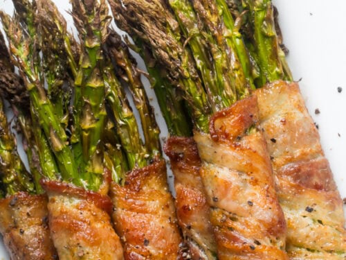 Air fryer bacon wrapped asparagus