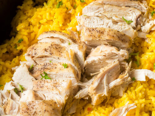 Crockpot chicken and yellow rice