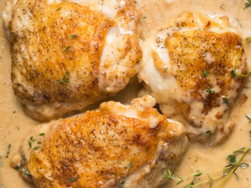 Smothered chicken thighs