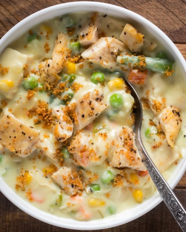 Crustless chicken pot pie