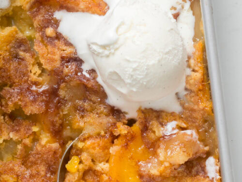 Peach cobbler with cake mix