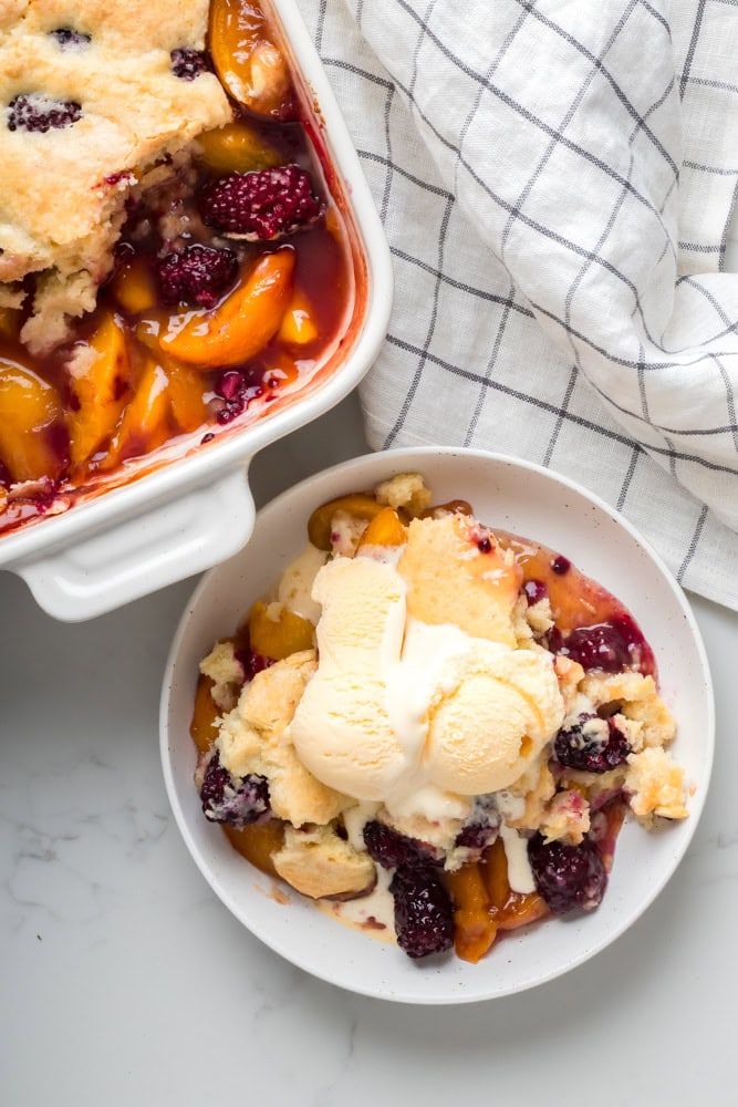Blackberry Peach Cobbler 2 Blackberry peach cobbler