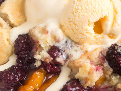 Blackberry peach cobbler