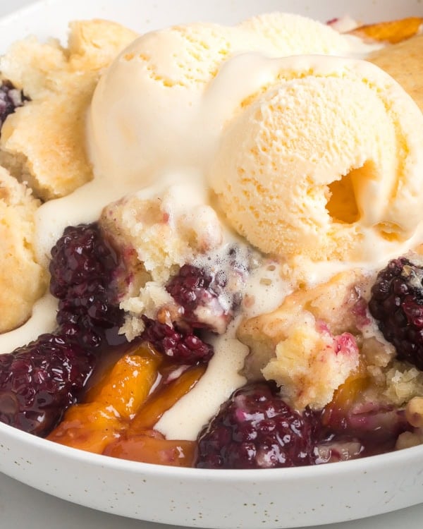 Blackberry peach cobbler