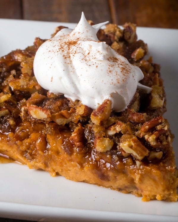 Crustless pumpkin pecan pie