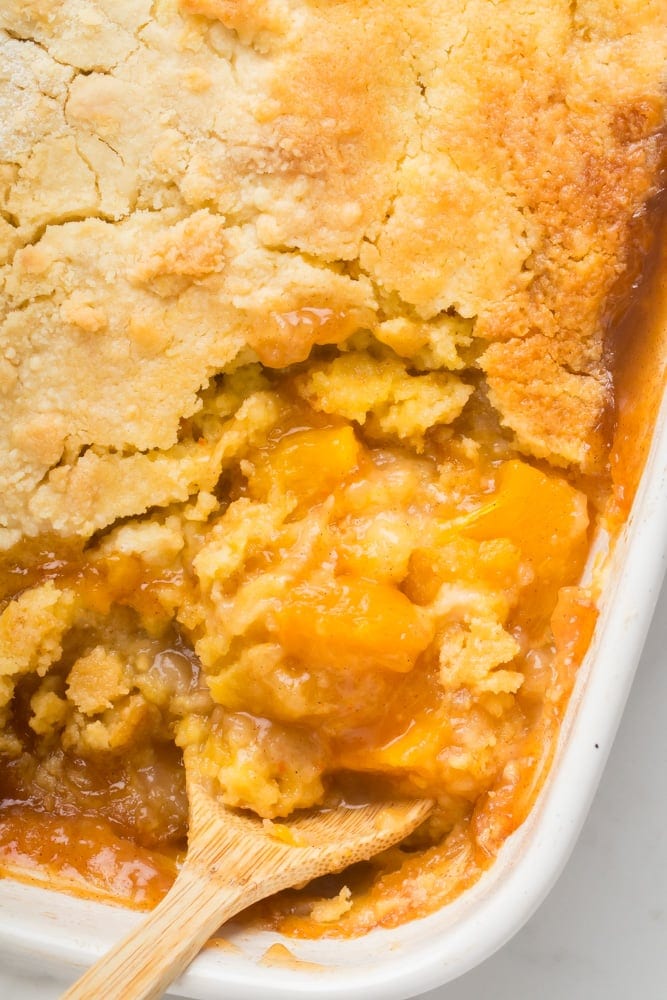 Peach Cobbler Dump Cake 2 peach cobbler dump cake