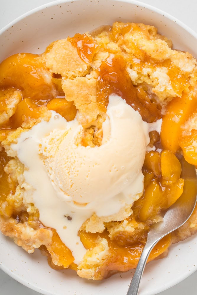 Peach Cobbler Dump Cake 3 peach cobbler dump cake