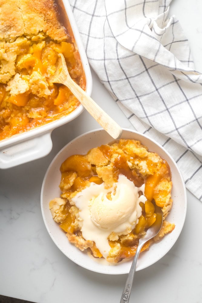 Peach Cobbler Dump Cake 1 peach cobbler dump cake