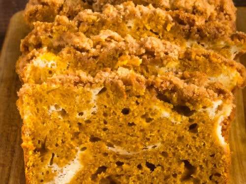 Pumpkin cream cheese bread