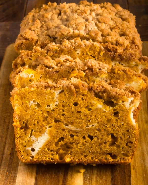 Pumpkin cream cheese bread