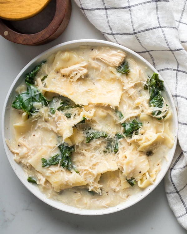 white lasagna soup