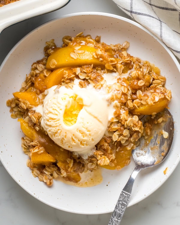 peach crisp with canned peaches
