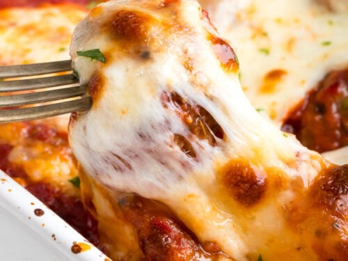 cheesy bake meatballs