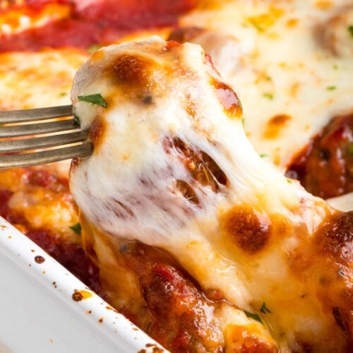 cheesy bake meatballs