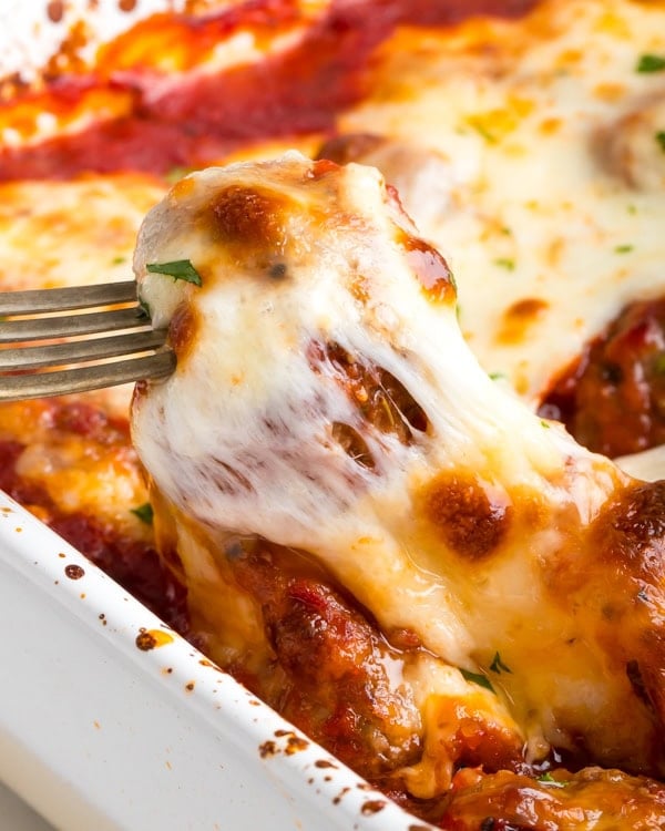 cheesy bake meatballs