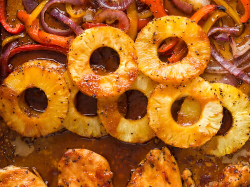 hawaiin sheet pan chicken