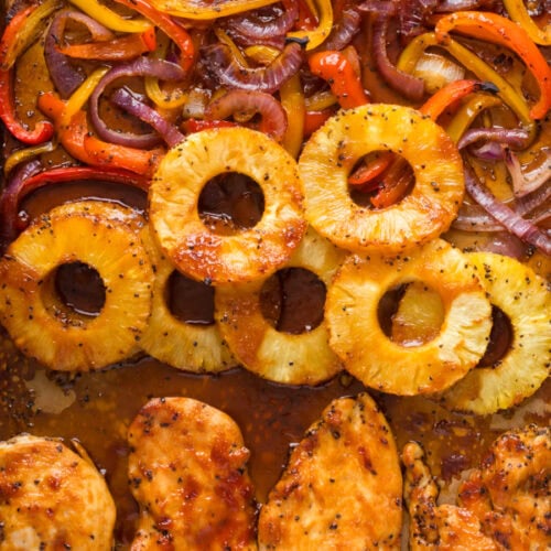 hawaiin sheet pan chicken