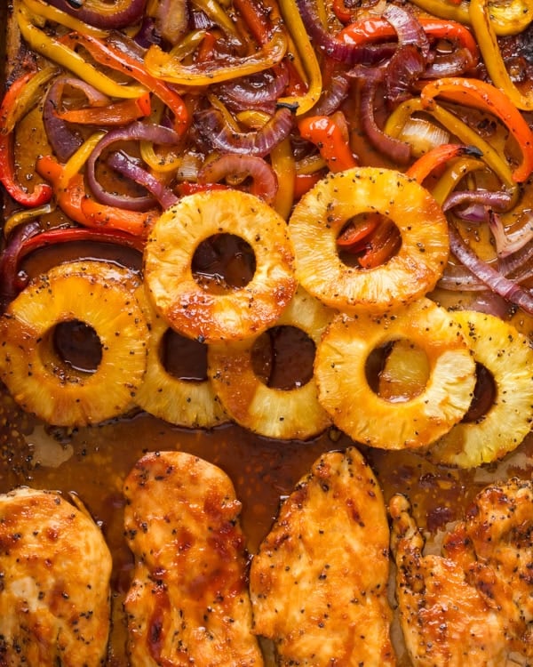 hawaiin sheet pan chicken