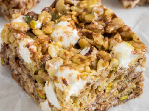 Pistachio rice krispie treats