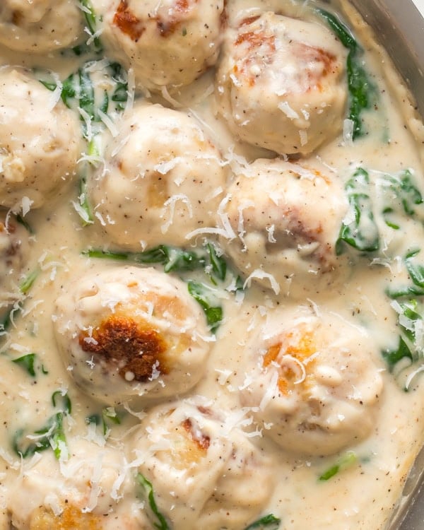 chicken and spinach meatballs