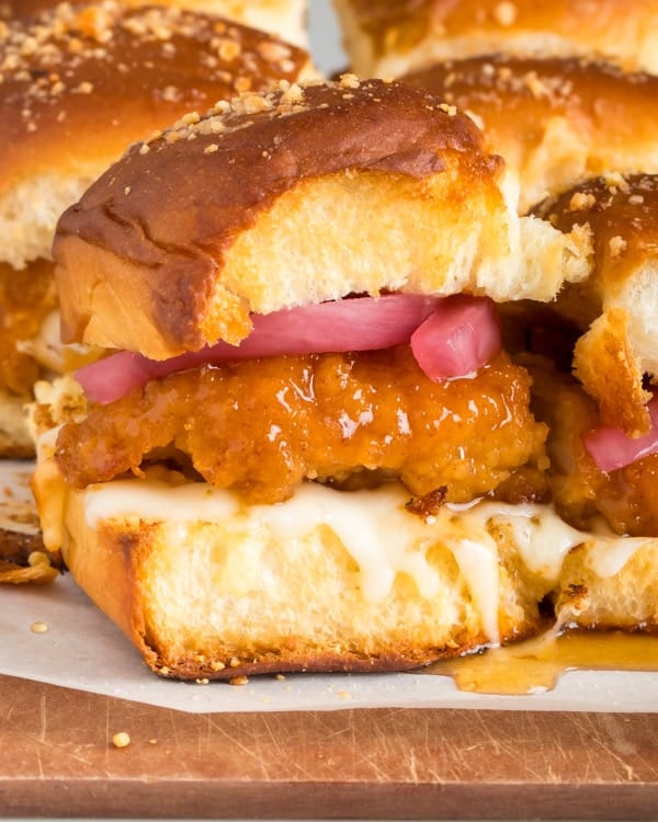 hot honey chicken sliders