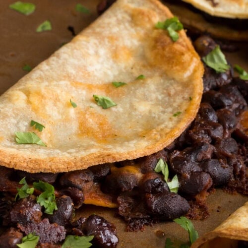 sheet pan black bean tacos