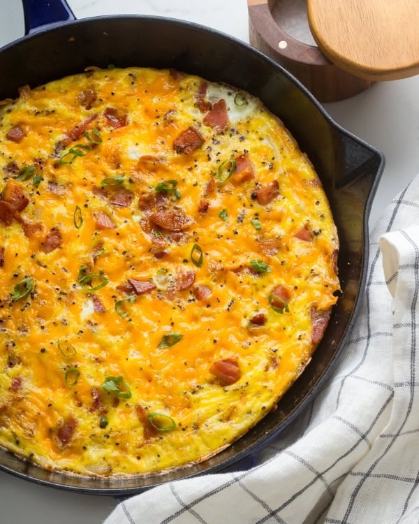 Bacon And Ham Hash Brown Skillet