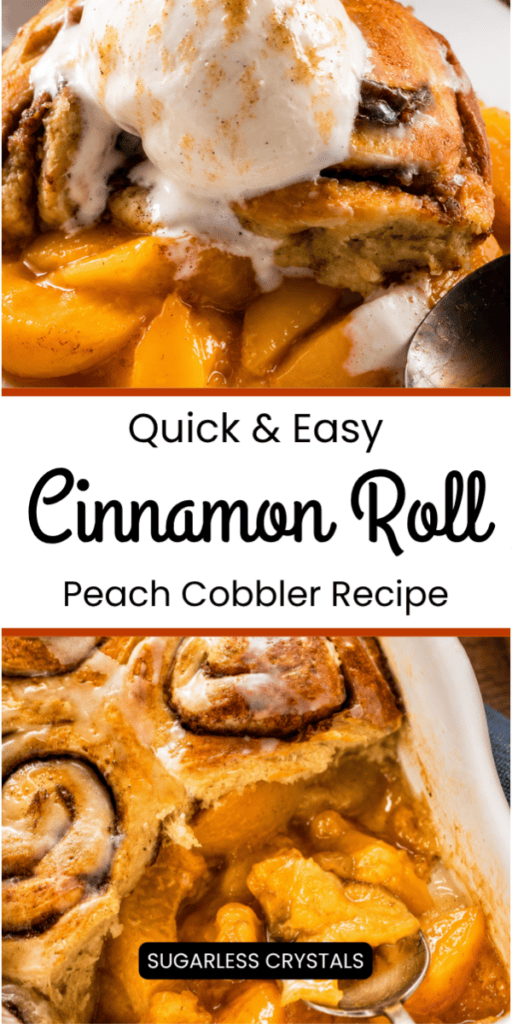 Easy Cinnamon Roll Peach Cobbler Recipe 19