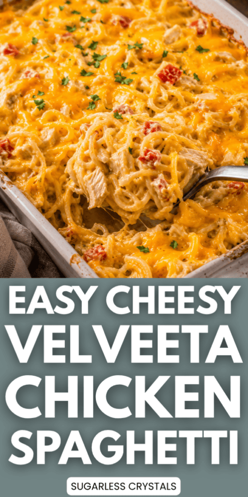 Easy Rotel Chicken Spaghetti with Velveeta 1