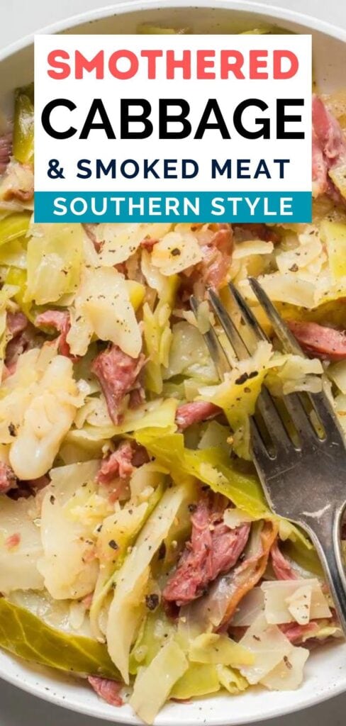 serving of smothered cabbage