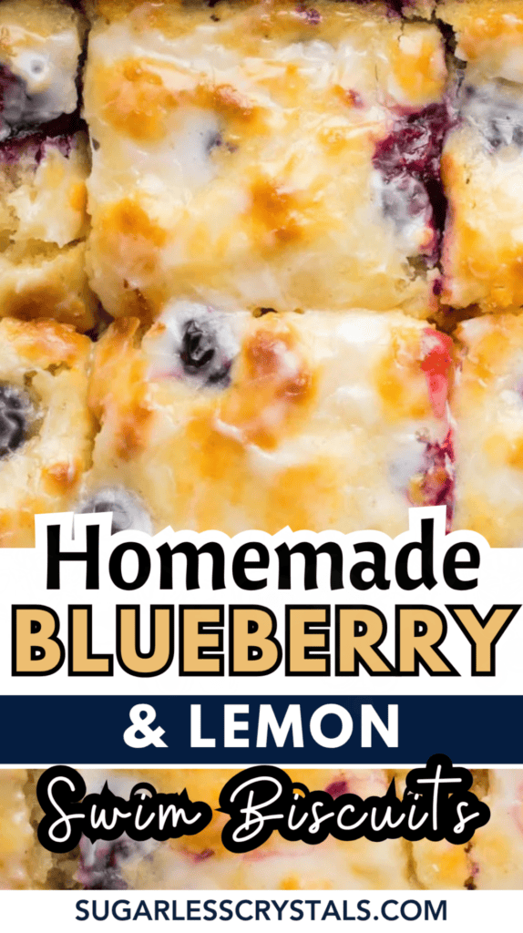 lemon blueberry butter swim biscuits with lemon glaze